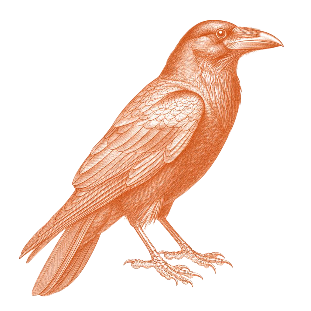 The Primacy house mark — a raven in three-quarter view